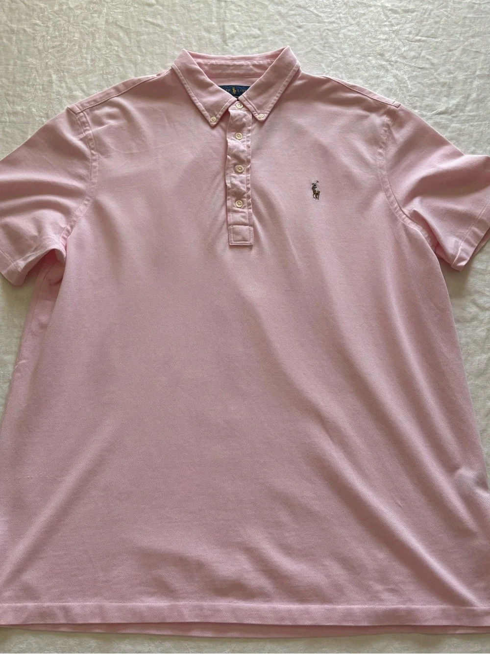 Ralph Lauren Light Pink Button-Down Polo Shirt